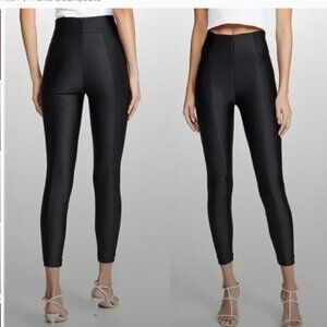 Good American The High Shine Boss Black Disco Pants Size 2 (Medium)